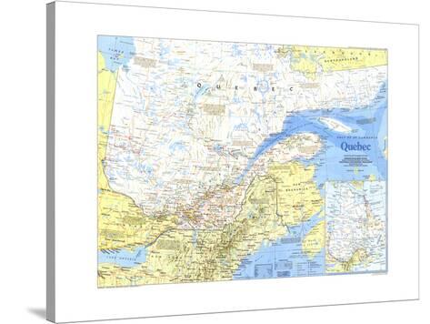 Vintage 1991 National Geographic Map of Quebec